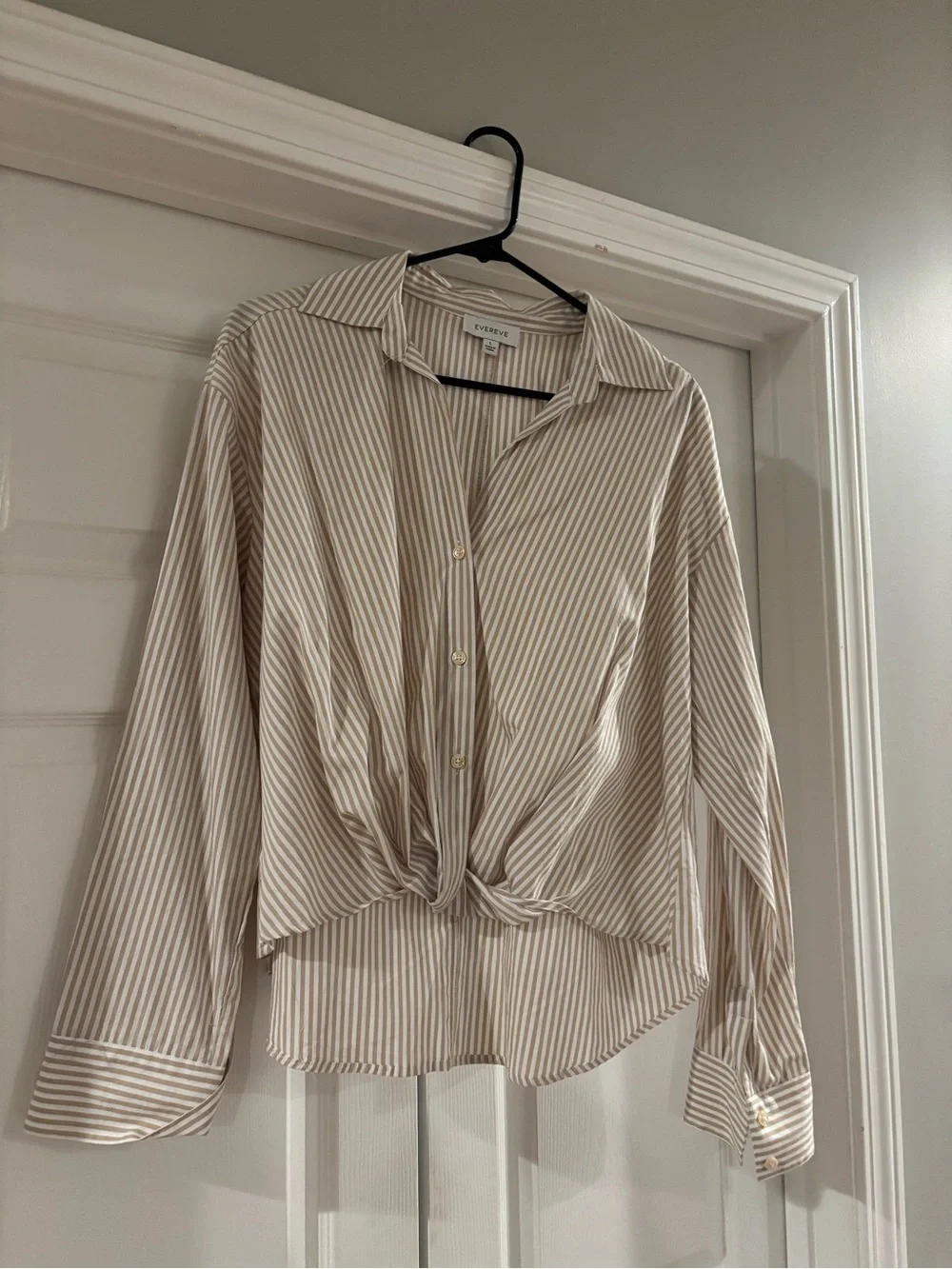 Evereve Mock-Tie-Front Button Shirt